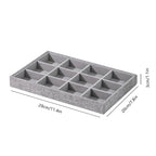 Stackable Jewelry Organizer Tray For Drawers,White Leather Small Earring Storage Tray,Bracelet And Necklace Display Box,Jewelry Ring Display Case (Gray 12 Grids) - style: Gray 12 Grids