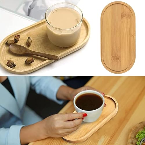 2PCS Bamboo Bathroom Trays - Suitable for The Bathroom,Kitchen,Breakfast Tray and Decorative Tray (6.88 in * 3.46 in) - size: 6.88 in * 3.46 in