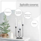 smtyle Halloween Black Candle Holders for Taper Candles Set of 4 Candelabra with Iron-0.8" Diameter Candlestick Ideal for for Table Centerpiece - color: Black