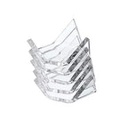 Hipiwe 5 Packs Acrylic Triangle Display Holder - Display Easel Stands for Geodes Rock Mineral Agate Fossil Coral, Clear Plastic Display Stands for Small Collectibles, Small - size: Small