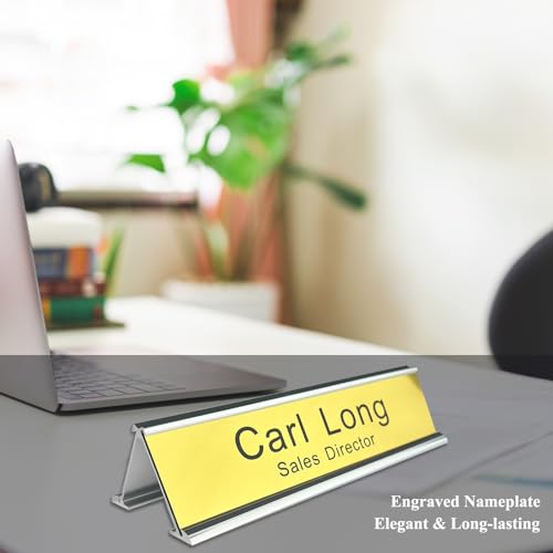 Personalised Double Side Counter Top Sign for Reception Desk Lobby Counter Waiting Room 2"x8" - size: 2"x8"