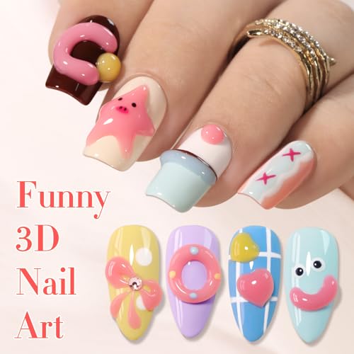 Double Rhythm 0.5 Oz 3D Nail Gel Nail Art Sculpting Gel No Wipe Gel Polish for Nail Designs DIY Nail Art for Drawing, Molding, Sculpture and Decoration (3D Sculpting Gel Pink) - color: Pink