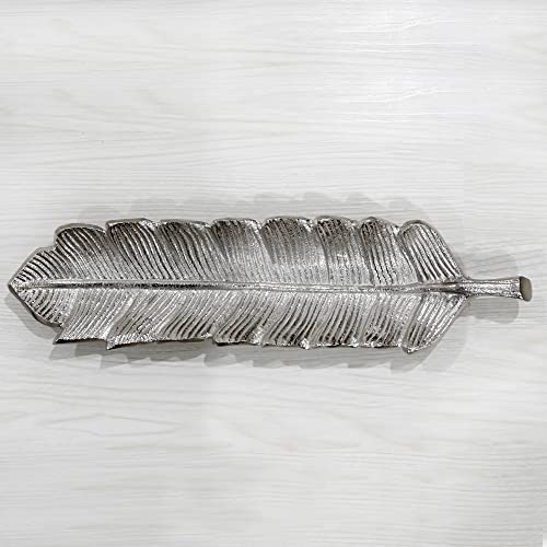 BBH Home's Handmade Silver Novelty Shaped Aluminium Tray 15.78 x 3.74 x 1.18 AMBBVK033AB2020 - color: Silver
