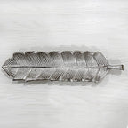 BBH Home's Handmade Silver Novelty Shaped Aluminium Tray 15.78 x 3.74 x 1.18 AMBBVK033AB2020 - color: Silver