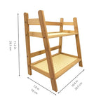 Risers Display Stands ,Tiered Tray Stand Wooden Perfume Organizer Cologne Display Shelf 2 Tier Small Fragrance Stand Skincare, Spice Shelf Matcha Station