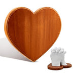 Menkxi 7.1 x 6.3 x 0.6 Inch Heart Shaped Wood Base Hand Casting Sculpture Base Hand Casting Kit Wood Display Stand for Anniversary Wedding Gift DIY Crafts Home Decoration - style: Heart