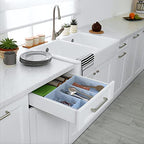 Simple Houseware Drawer Organizer Tray with 9 Adjustable Compartments, Blue - color: Blue, size: 1 Pack