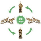 Elegant Golden Elephant Home Sculpture for Shelf, Desk, Mantel - Symbol of Love, Perfect Wedding