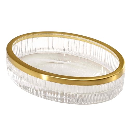 Nicole Miller - Soap Dish, Glass Countertop Accessories, Dorm Room Essentials (Louise Collection, Clear) - size: Soap Dish