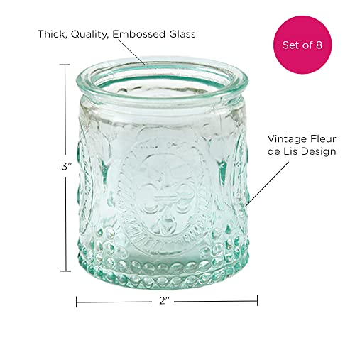 Kate Aspen Vintage Blue Glass Tealight Holder - Set of 8