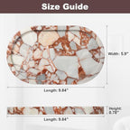 Red Marble Oval Tray 10x6 Inch - Vanity & Bathroom Organizer, Jewelry Dish, Coffee Table Decor - Natural Stone Desktop Catchall - style: Calacatta Red - 1 Pack