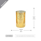 WGVI Hurricane Candle Holder Sleeve, W: 4", Ht: 6", Gold Speckled Glass Cylinder Open Both Ends, Chimney Tube Shade, 1 Piece - size: 4x6"H
