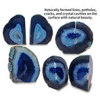 Crystal Book Ends Blue Dyed Agate Bookends Large 4-5 Lbs for Heavy Books 1 Pair - color: Blue, size: 4-5LBS
