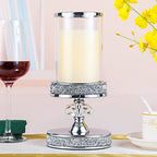 Candle Holder for Pillar Candle, Pillar Candle Holders for Wedding, Coffee Dining Table, Christmas, Table Centerpieces, Home Décor ZXC048D (1 Crystal Ball) - size: Silver ( S )
