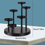 6arms Tea Candle Holder Tray, Metal Black Candlestick Holder, Candle Holders Set of 6 padk Tea Candle Light, for Dining Room, Table Centerpiece Decor,Decorative Tray… - size: tea's 6arms