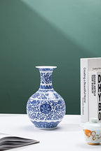 Blue and White Vase, Blue Vase, Chinoiserie Vase, Blue and White Ginger Jar Vase for Home Decor, Blue and White Porcelain Decor,9½"H - size: Blue 9.5"H