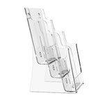 zavekia 3 Tier Acrylic Brochure Holder 8.5 x 11 inch, Clear Literature Organizer Magazine Stand with Removable Divider for 4 x 9 inch Brochures,Magazine Holder,Flyer Holder