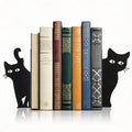 Peeping Cat Bookends Set of 2 - Heavy Duty Metal Bookends for Study & Office Bookshelf, Decorative Cat Lover Gifts, Non-Slip Book Organizers with Whimsical Peeking Cat Design
