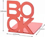 Tree Bookends Metal Nonskid Bookends Heavy Duty Bookshelves Organizer Office Bookend for Shelves, Book Ends for Heavy Books (1 Pair, Red) - color: 1 Pair, Red
