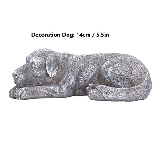 Hapivida Dog Garden Statue, Puppy Garden Memorial Stone Sleeping Dog Sculpture Decor Outdoor Resin Realistics Sculptures Grey - size: Grey Dog