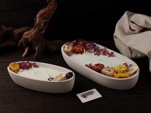 Oval Candle Boat Jar Molds, Creative Silicone Vessels Pot Molds, Concrete Container Storage Tray Making Moulds for Storage Holder Jewelry Box Vase Aroma Cup (S) - color: S