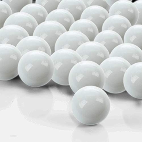 CYS EXCEL White Glass Marble Gemstone Vase Filler (3 LBS) | Aquarium Multiple Color Choices Round Marble Beads Decorative Mosaic Glass Gem Pebbles - color: White, size: 3 LBS