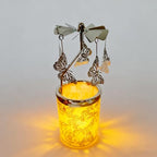 Carousel Rotary Candle Holder Spinning irthday Gifts for Women, Mom, Wife, Girlfriend, Sister, Her, Metal Windmill Tea Light for Female Friends, (Silver Butterfly) - color: Silver Butterfly