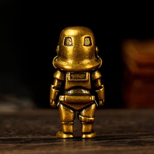 CHOVY Antique Brass Robot Figurine – Heavyweight Solid Brass Retro Decor, Biomechanical Art Sculpture for Collectors, Unique Steampunk Gift for Men’s Workspace - color: Biochemical Robot