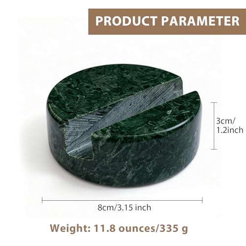 Luxury Natural Marble Cell Phone Stand Holder for Cellphone Tablet On Desk, Pad, Countertop, Table, Nightstand. Heavy Real Stone Mobile Phone Stands (Jade Green)