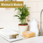 Guest Towel Holder Tray for Bathroom - White Marble-Tray - Napkin Holder for-Bathroom - Paper Hand Towel Holder. - color: White