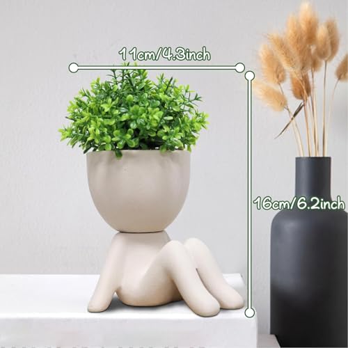 Zerzsy Fake Plants Artificial Succulents Plants for Room Bathroom Home Office Desk Accessories Decor - Set of 1 - color: Khaki-b