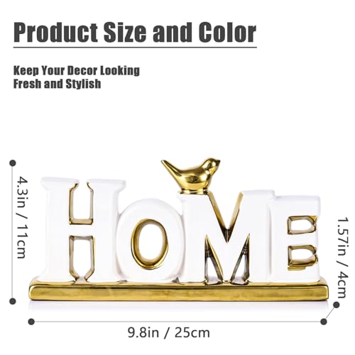 XMGZQ White and Gold Decor for Living Room Bedroom Bookshelf Coffe Table, Home Sign Aesthetic Statues Boho Wedding Accents Decorations, Knick Knacks Home Decor for Shelves,Living Room,Bedroom,Desktop - color: White+gold, style: Home