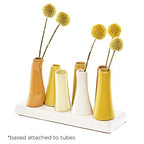 Chive - Pooley 2, Ceramic Flower Vase, 8-Tube Shape (Yellow) - color: Yellow