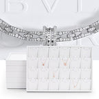 Oirlv Premium White Leather Stackable Jewelry Tray 24 Grid Jewelry Organizer Tray with Removable Inserts Cards Necklace Display Holder - color: White, size: 24 Grid Tray with Inserts