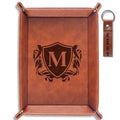 INNObeta Initial Valet Tray, Desktop Storage Organizer, PU Leather Bedside Tray Key Coin Holder, Personalised Gifts for Men, Birthday, Christmas, Letter M - color: Initial M