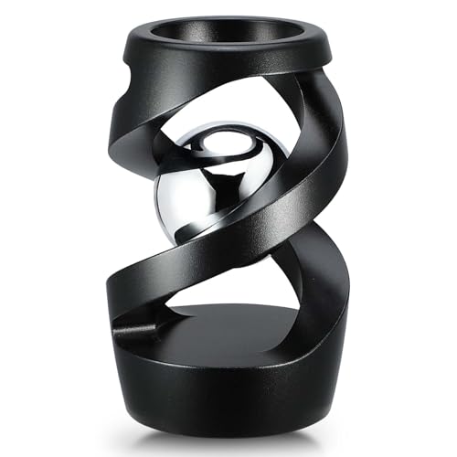 Kinetic Optical Illusion Toys, Kinetic Desktop Fidget Spinner Toys, Cool Gadget Desk Toy Fidget Toys Gift for Various Holidays, Kinetic Spinner Ball Relieve Stress Anxiety for Kids and Adults (Black)