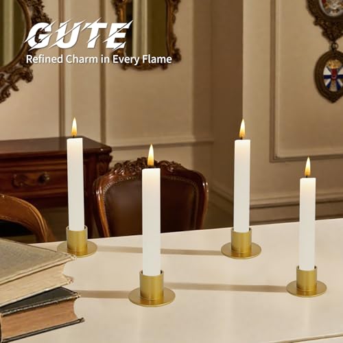 Gute Taper Candle Holder, Candle Holders for Pillar Candles, Matte Gold Candlestick Holder Centerpieces for Home Decoration, Wedding Anniversary, Party, Housewarming Gifts,Set of 8,Round - color: Gold-r-8pcs