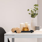 Rectangle Black Matte Metal Tray, Suit for Candle Holder, Vanity Decor Projects, Bathroom Toilet Tank Tray, Perfume or Jewelry Storage, and Coffee Table Centerpiece - size: 15.7" x 5.9" x 1.9"
