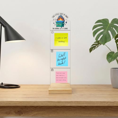 Monitor Memo Board Computer Monitor Memo Board Sticky Note Organizer This Little Light of Mine Dumpster Fire Acrylic Desk Accessories Removable Wooden Base Set Sticky Notes 100 Sheets 11.8×3.1 inches - color: Dumpster Fire 01