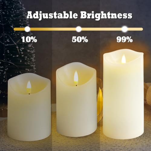 Rechargeable Flameless Candle, Flashing LED Pillar Real Wax Candle with Remote Control and Timer,Decorative Electronic Candles, 1 Set of 3 - color: White-Droplet 3Pcs