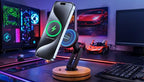 ClikDock Cell Phone Magnetic Wireless Charger Stand, 360° Spin, Aluminum Construction, Compatible with MagSafe Phones for iPhone & Andriod (Bespoke V1) - color: Bespoke V1