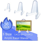 36 Packs(3 SIzes) Acrylic Easel Stands Display Stands/Plate Stands Coin Display Easel Holder for Air-Tite Coins Pocket Watches Capsules Challenge Medals Casino Chips , Photo Display,Baseball Sports - size: 36 PCS / 3 Sizes