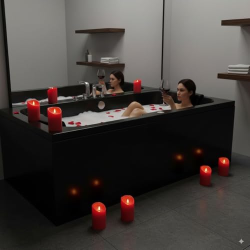 VENTA Flickering Flameless Candles with Remote Control - Led Candles Battery Operated - Battery Operated Candle for Decoration Table, Timer & Dimmer Features, Set - 3Pcs (4",5",6") (Red) - color: Red