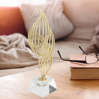 Metal Abstract Decorative Sculpture, Simple, Modern, Beautiful, Modern Luxury Metal Abstract Statue with Base for Desk Shelf Decor (Crystal White) - size: Crystal White