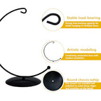YY YEARCHY Large Ornament Display Stand for Hanging Glass Globe Ball Air Plant Flower Holder Metal Round Decorative (1, Black, 10.2"x5") - size: 10.2"x5"