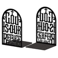 Peacoblue Metal Bookends for Shelves, Modern Decorative Heavy Duty Study Book Support Stoppers for Office, Desk, Shelf, Room 5.3"x4.3"x7.8" Cast Iron Simple Tall Bookends, 1 Pair (Bible) - style: Bible