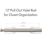 12" Valet Rod for Closet Pull Out (1 Pack, Brushed Nickel) - color: Brushed Nickel, size: 1 Pack