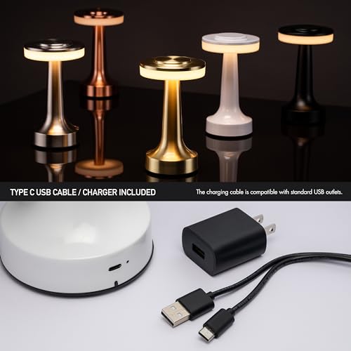O’Bright Portable LED Table Lamp with Touch Sensor, 3-Levels Brightness, Rechargeable Battery Up to 48 Hours Usage, Night Light for Kids Nursery, Nightstand Lamp, Bedside Lamp (Piano White) - color: Piano White