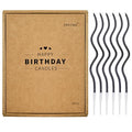 PHD CAKE 24-Count Black Spiral Long Thin Birthday Candles, Cake Candles, Birthday Parties, Wedding Decorations, Party Candles - color: Black