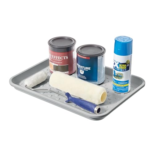 iDesign Waterproof Under Sink Tray for Kitchen, Bathroom, or Laundry Room - Set of 2 - Gray - color: Gray